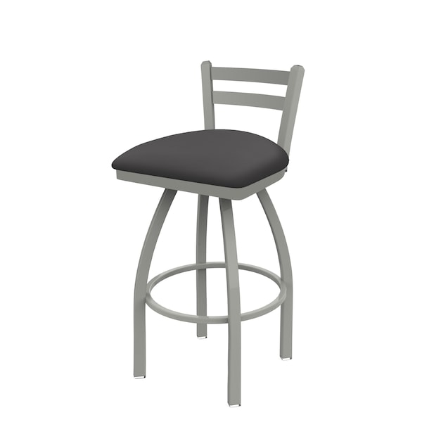 25" Low Back Swivel Counter Stool, Nickel Finish, Canter Storm Seat